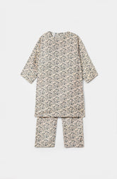 Plum Premium Khaddar Printed Almond Colour 2 pc suit For Girls.